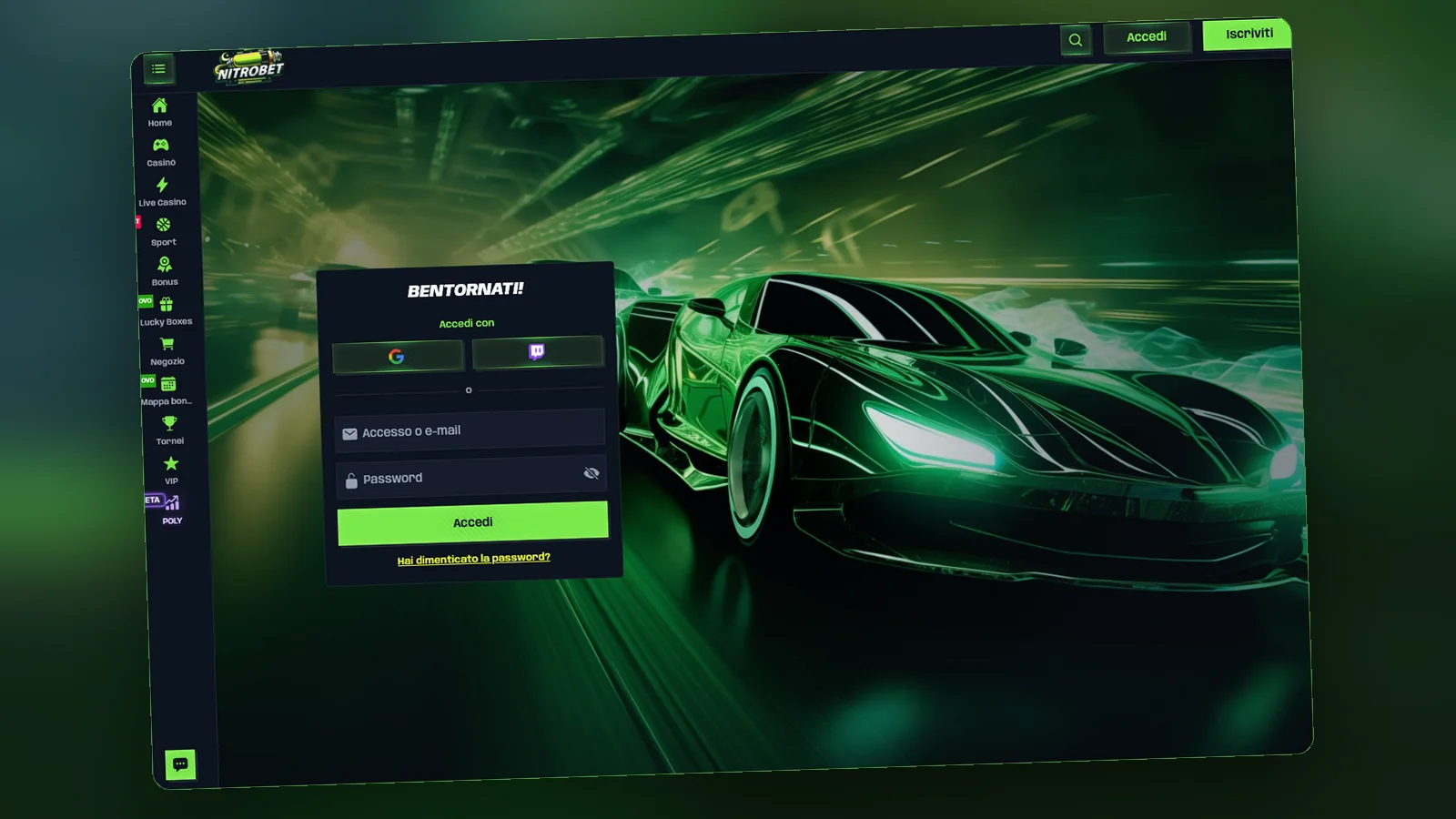 Pagina promozioni di Nitrobet con le offerte per casinò e sport